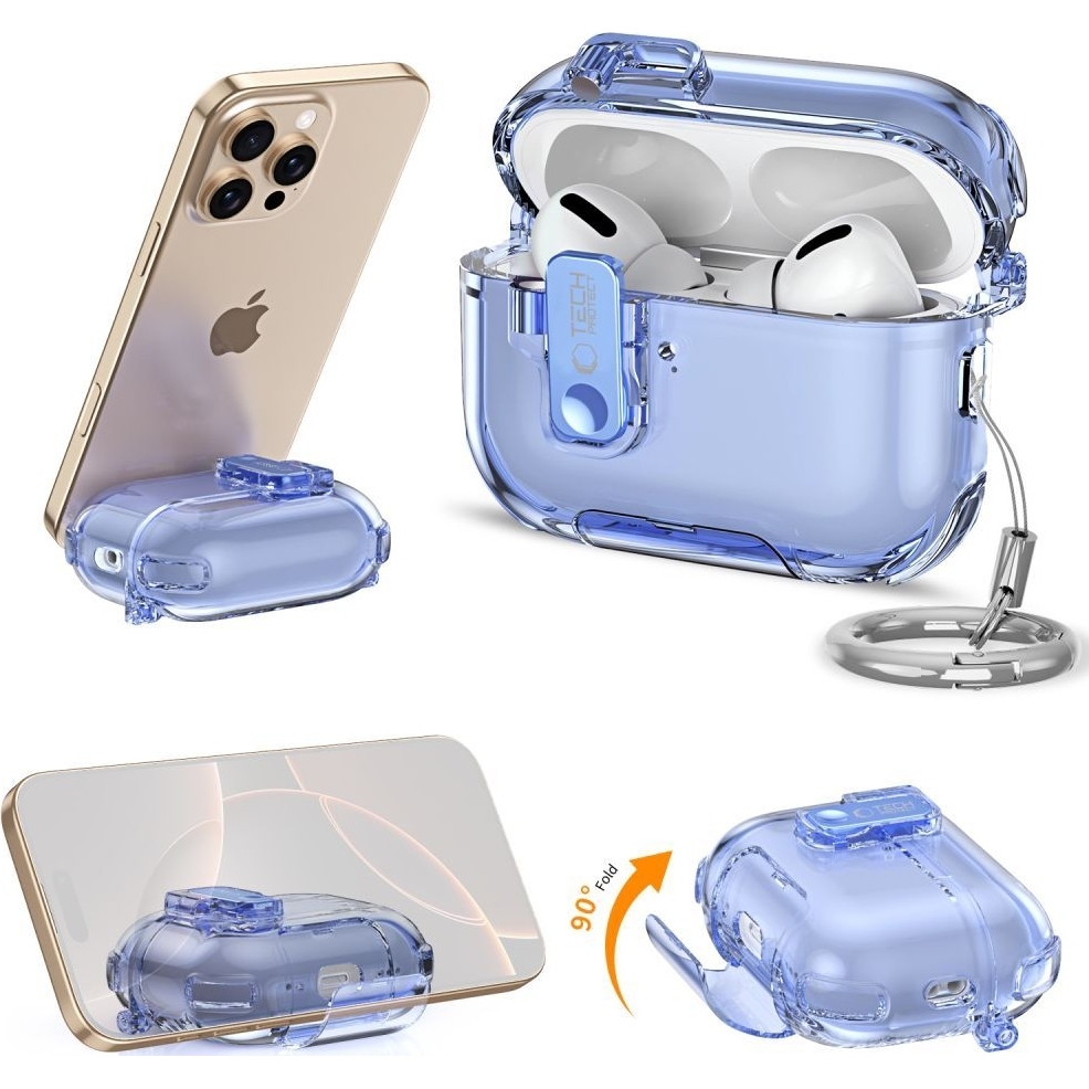 Tech-Protect Bounce Pro do Apple Airpods Pro 3 w kolorze niebiesko transparentnym